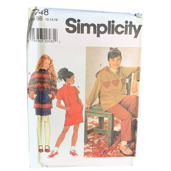 Simplicity Girls Dress Top Skirt Pants Sewing Pattern Sz 12-16 7748 - Uncut - Picture 1 of 4